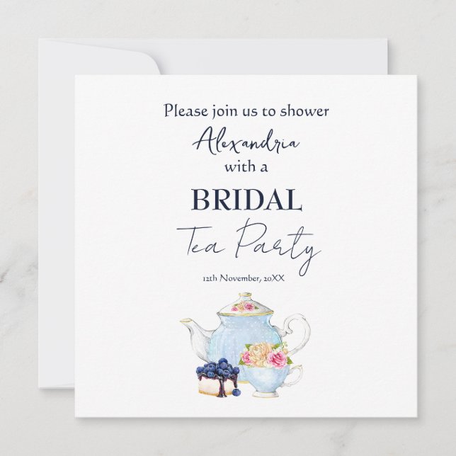 Personaliza la invitación de la fiesta de té para  (Anverso)