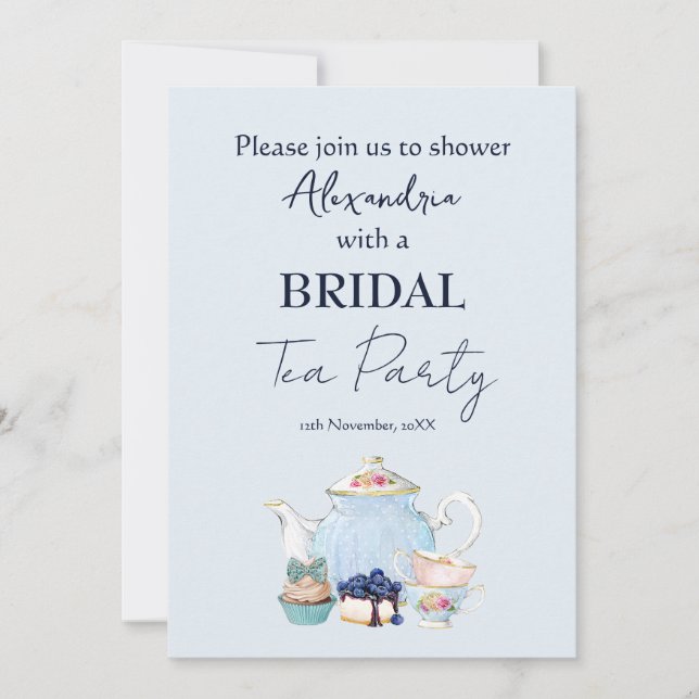 Personaliza la invitación de la fiesta de té para  (Anverso)