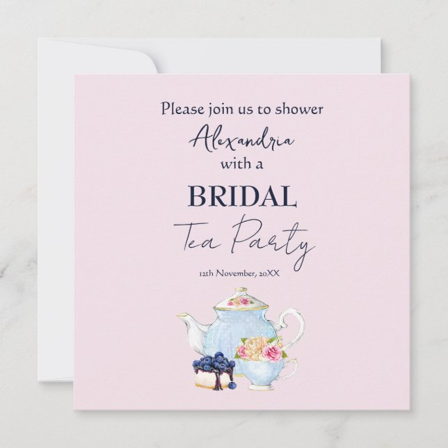 Personaliza la invitación de la fiesta de té para  (Anverso)