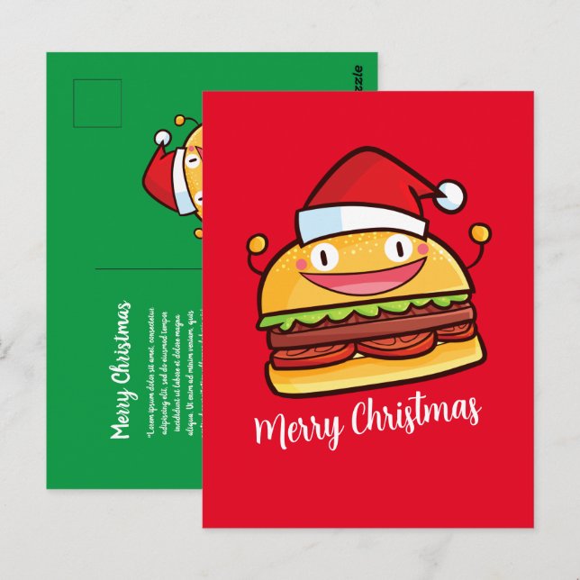 Personaliza la postal de Hamburger de Navidades Cu (Anverso / Reverso)