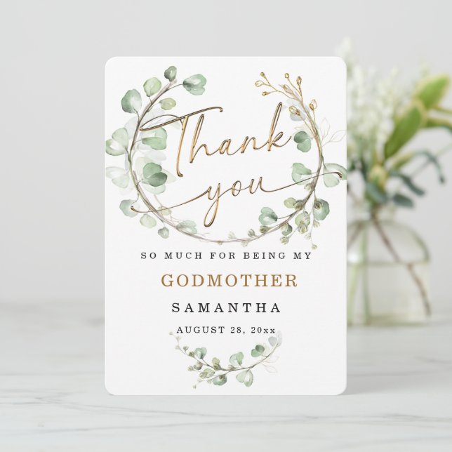 Personaliza la tarjeta de agradecimiento de Godwom (Anverso de pie)