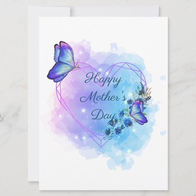 Personaliza la tarjeta de mariposa floral del día  (Anverso)