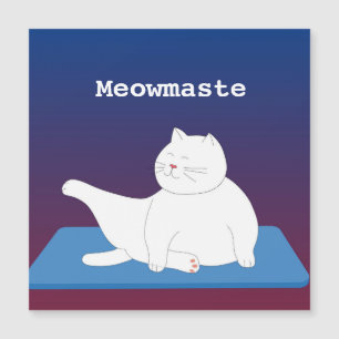 Personaliza la tarjeta magnética del gato del yoga