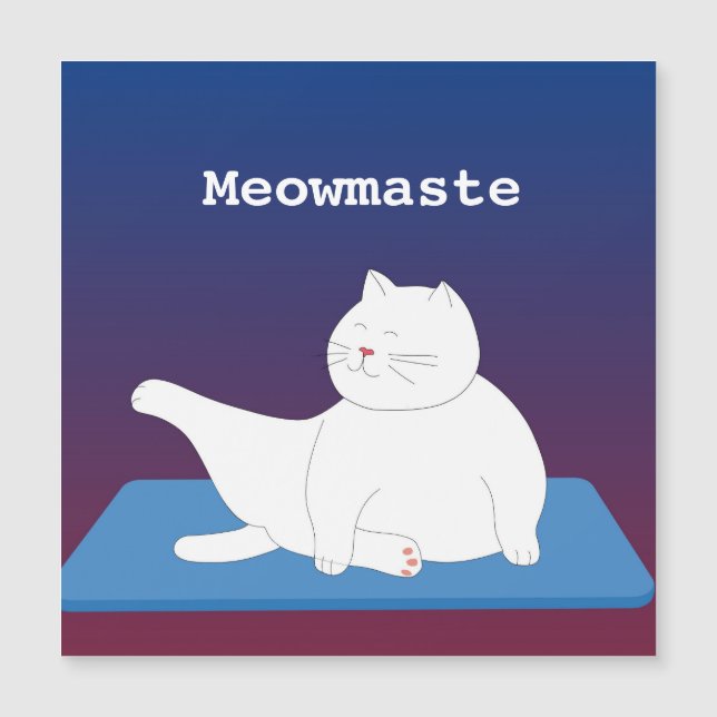 Personaliza la tarjeta magnética del gato del yoga (Anverso)