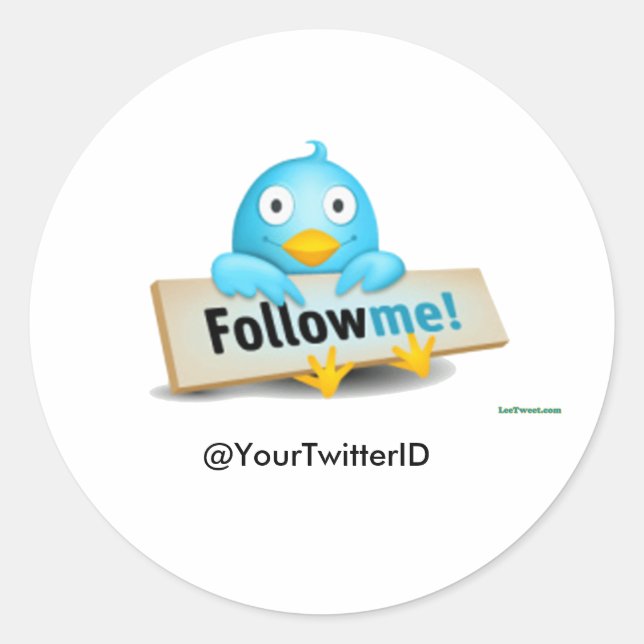 Personaliza las pegatinas de Twitter ID Follow Me  (Anverso)