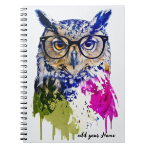 PERSONALIZA Libreta de Búho Colorida Hippister