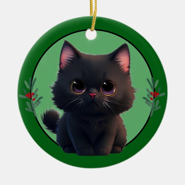 Personaliza mascota adorno lindo mascota gato (Frente)