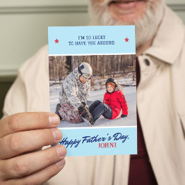 Personaliza Nombre Tarjeta Día del Padre Foto