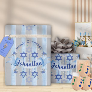 Personaliza Papel de Regalo Elegante de Chanuká
