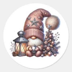 Personaliza Pegatina Redonda Clásica de Gnome