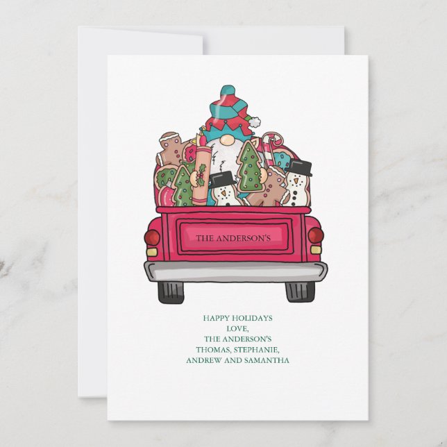 Personaliza Santa Camión de Galletas de Navidad (Anverso)
