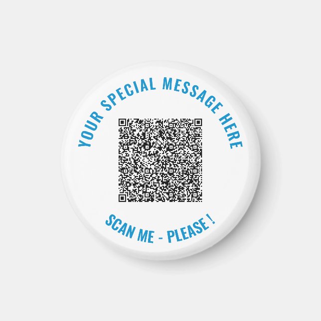 Personaliza tu código QR y ejemplo de imán de text (Frente)