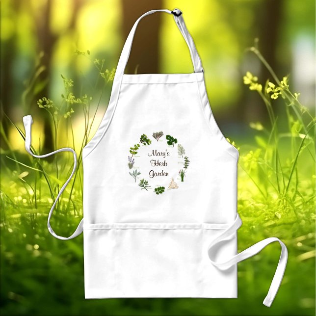 Personaliza tu delantal del jardín de hierbas  (Customize Your Apron from the Herb Garden. For fellow cooks, gardeners and everyone who loves good f)