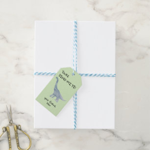 Personaliza tu etiqueta de regalo de dinosaurios D