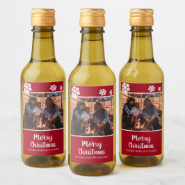 Personaliza tu foto en copos de nieve de marco roj