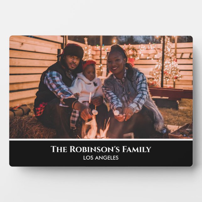 Personaliza tu foto en marco negro con textos (Frente)