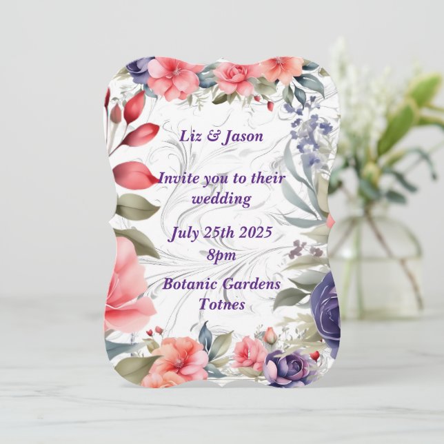 Personaliza tu invitación de boda (Anverso de pie)
