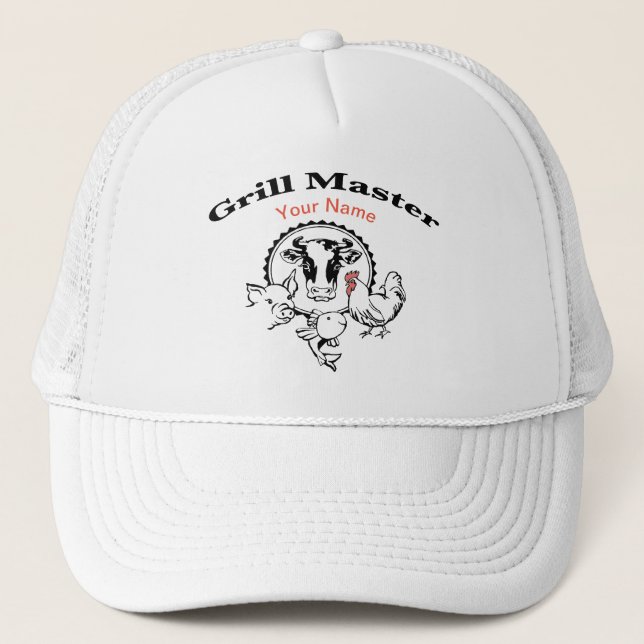 Personaliza tu nombre gorra maestro de parrilla (Anverso)