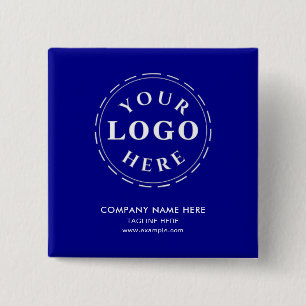 Personaliza tu propio botón de cuadrado azul oscur