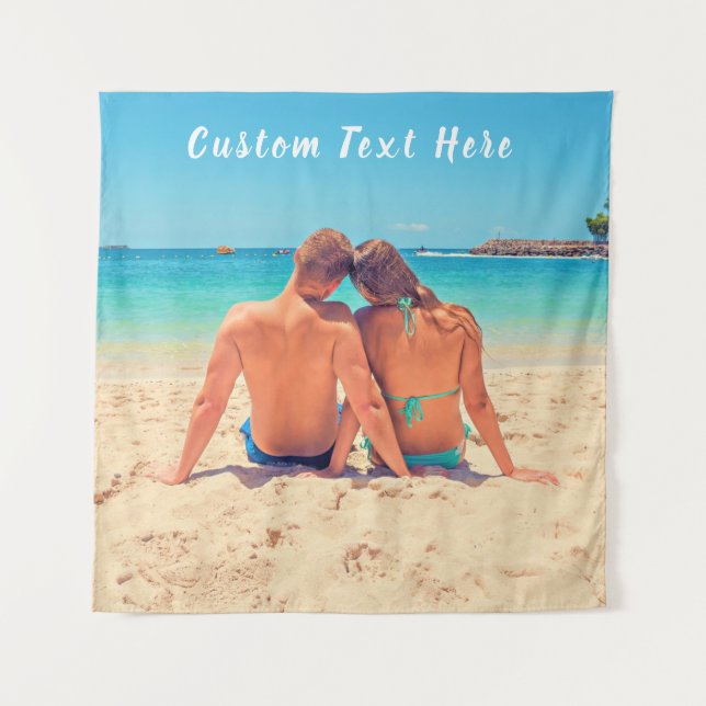 Personaliza tu Tapiz de Fotos con Texto Personaliz (Anverso (horizontal))