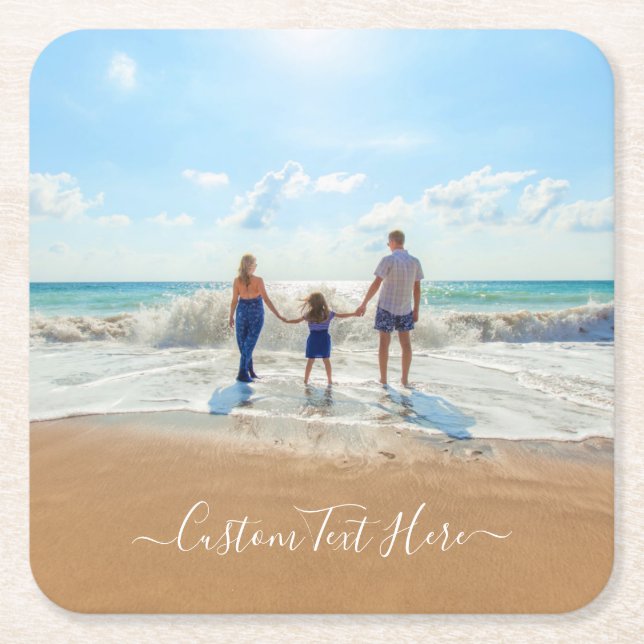 Personaliza tu texto de foto en posavasos de papel (Anverso)
