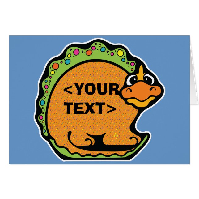 Personaliza un Dinosaurio, <YOUR TEXT> (Anverso (Horizontal))