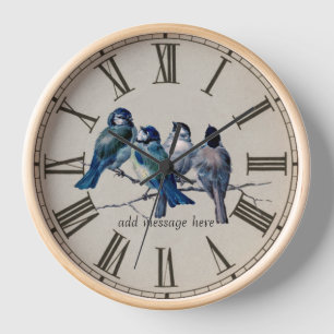 Personaliza un reloj de pájaros voladores de arte