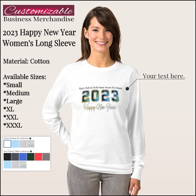 Personalizable 2023 Feliz Año Nuevo Camisa de Mang (Subido por el creador)