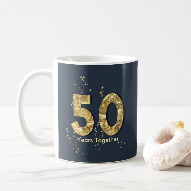 Personalizable 50 años junto de taza del (Con donut)