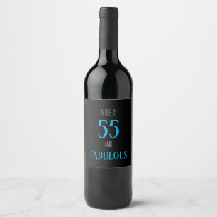 Personalizable 55 y fabulosa etiqueta de vino