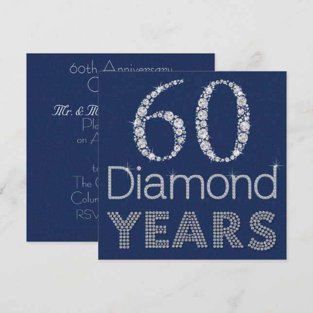 Personalizable 60.ª Invitación ANIVERSARIA (Anverso / Reverso)