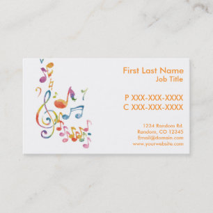 Personalizable acuarela notas de música tarjetas d