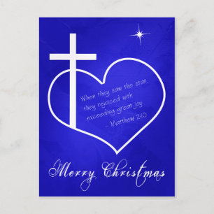 Personalizable azul de Navidad cristiana merry