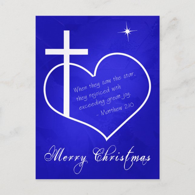 Personalizable azul de Navidad cristiana merry (Anverso)
