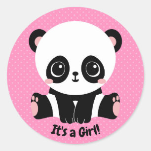 Personalizable Baby Shower Panda Es un Pegatina Ch