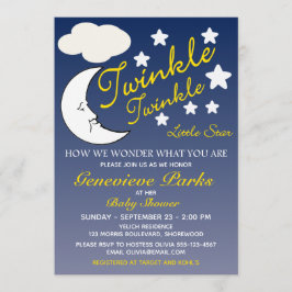 Personalizable Baby Shower Twinkle Star Invitación