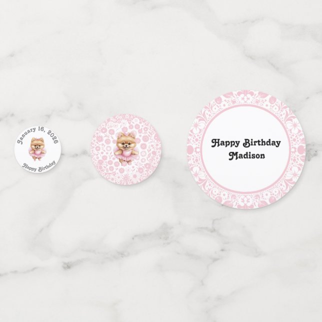 Personalizable Ballerina Birthday Table Confetti (Anversos)