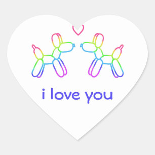 Personalizable Balón Perros Pegatina del corazón