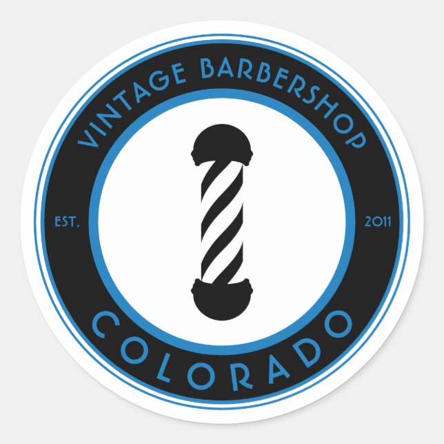 personalizable barbershop polo pegatina redondo cl (Anverso)