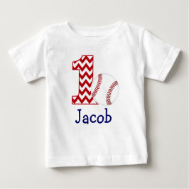 Personalizable Béisbol Camisa de primer cumpleaños