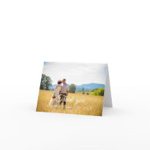 Personalizable boda Gracias tarjeta plana