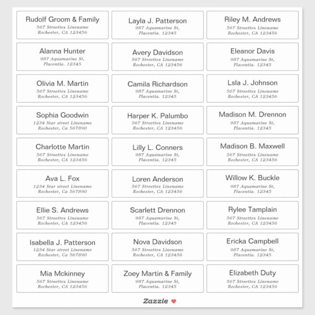 Personalizable Boda moderno Pegatina invitado (Hoja)