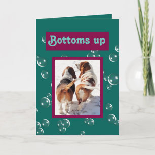 Personalizable "Bottoms Up" Tarjeta de cumpleaños
