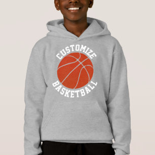Personalizable Boys Basketball Hoodie Sweatshirt