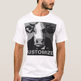 ¡Personalizable! Camiseta de vaca de arte pop negr