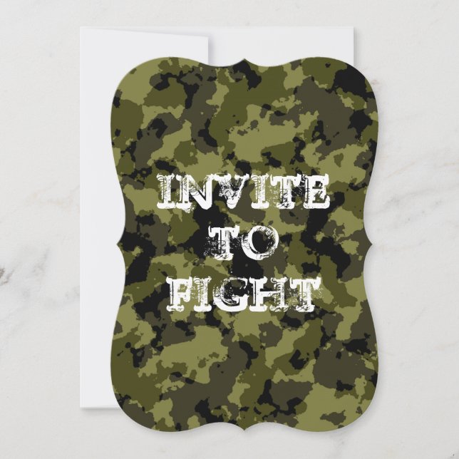 Personalizable camufló invitación a luchar contra  (Anverso)