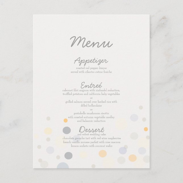 Personalizable Champagne Bubbles Menu (Anverso)