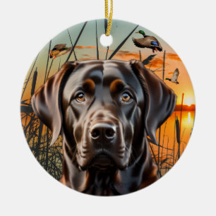 Personalizable Chocolate Labrador Ornamento