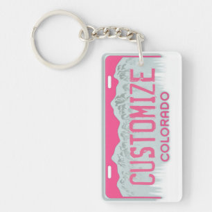 Personalizable Colorado llavero rosa