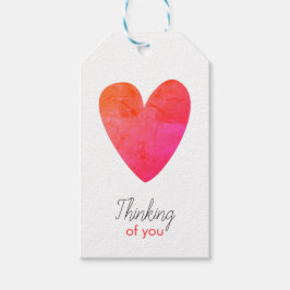 Personalizable corazón Pensando en ti Etiquetas de